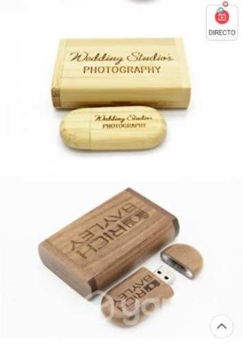 Pendrive de madera con caja grabable láser