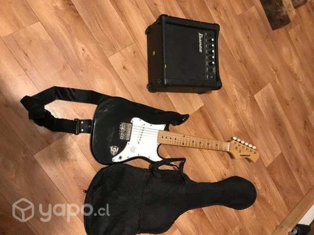 Guitarra freeman pequeña + amplificador ibañez