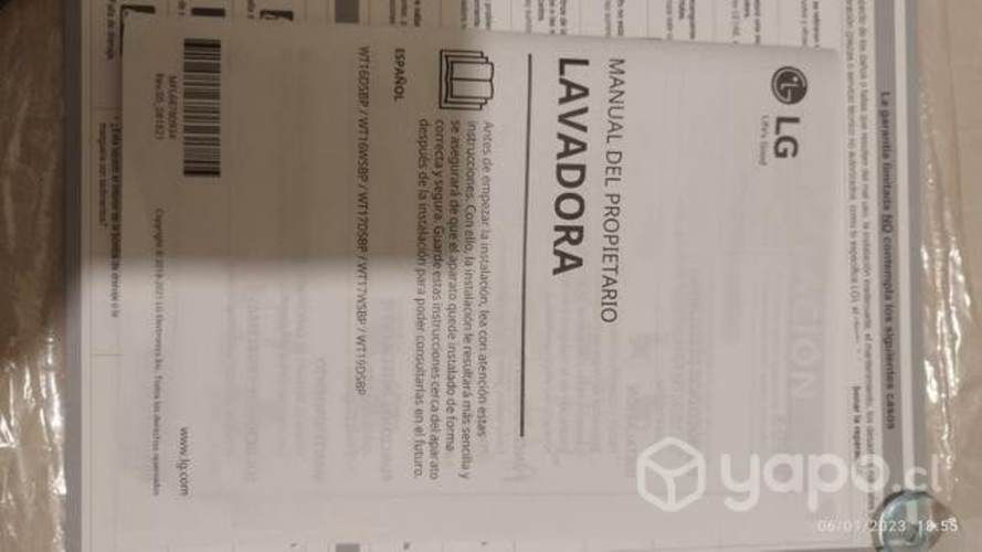 Lavadora Automática LG 16kg casi nueva