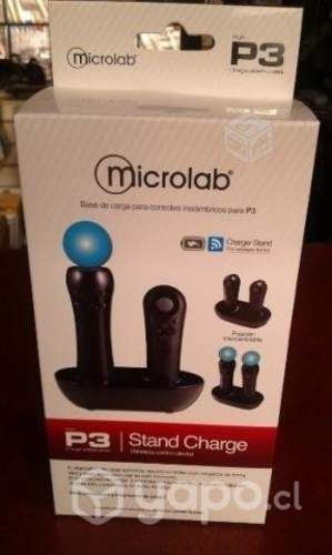 Base de Carga 2 en 1 Controles Inalámbricos PS3