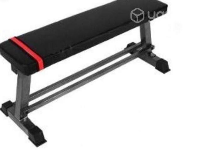 Banco plano con soporte para mancuernas