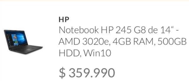 Notebook hp 245 G8 nuevo embalado