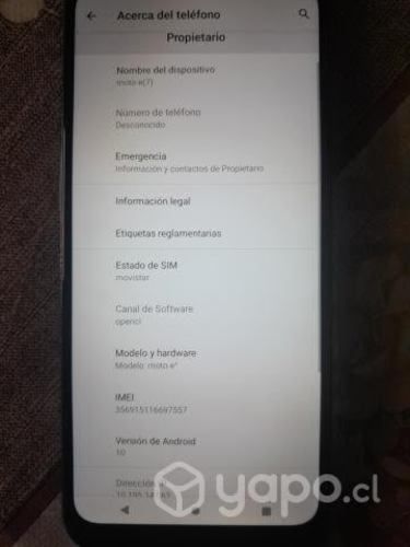 celular Motorola e7 de 32GB