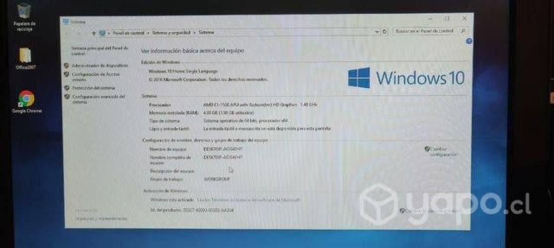 PC escritorio todo en uno hp 1155