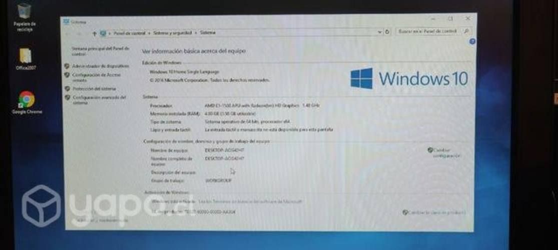 PC escritorio todo en uno hp 1155