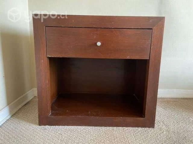 Set 2 veladores de madera lingue maciza