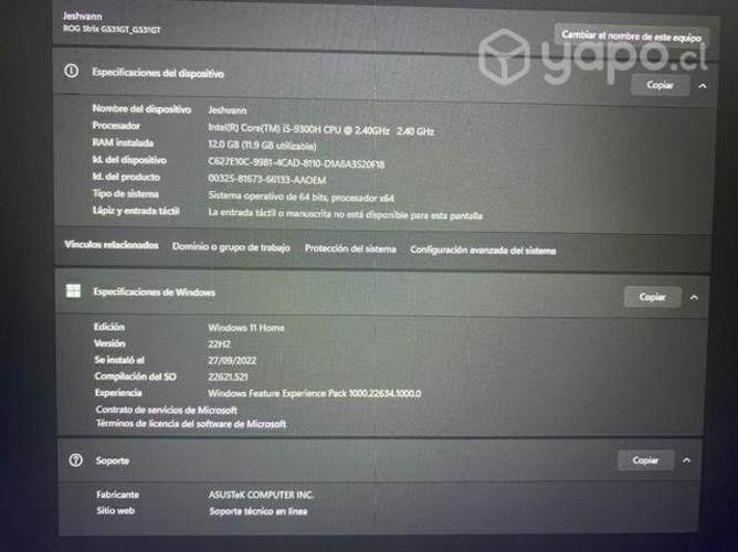 Asus rog strix g531gt gamer