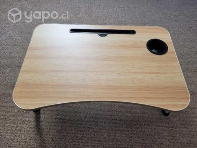 Mesa bandeja madera para notebook con posavaso