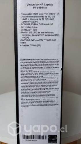 Notebook HP Victus 16-d0501la nuevo