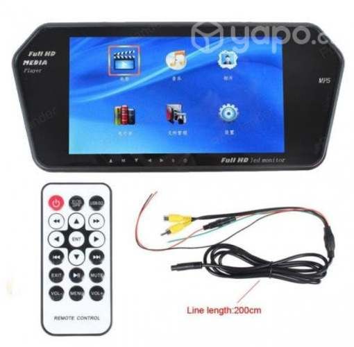 Monitor Multimedia Para Espejo Auto 7" Touch Usb