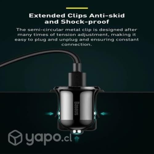 Cargador De Celular Auto 3.1 A BASEUS Original Min