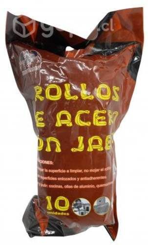 Lana de acero rollito con jabon