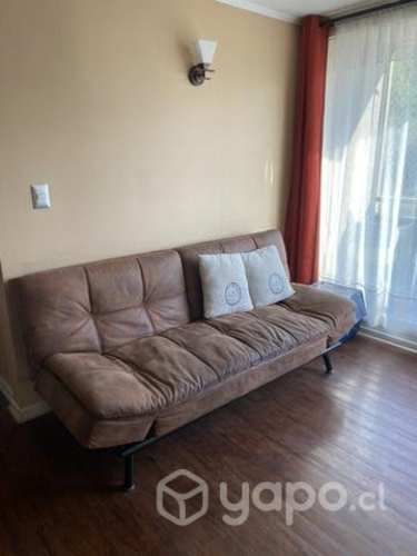 Hermoso Futon cuero cafe