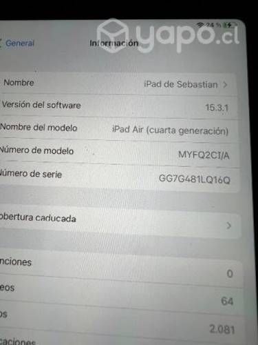 iPad Air cuarta generación