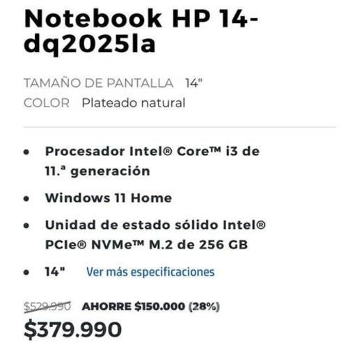 Notebook HP nuevo - garantía 12 meses