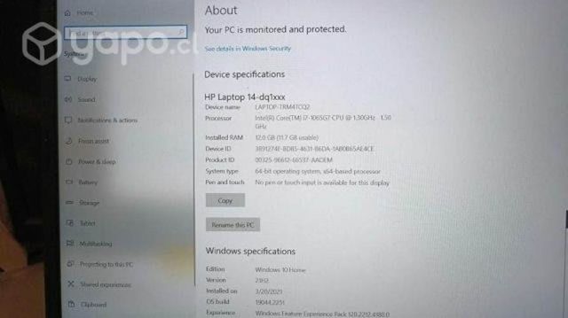 Notebook I7 10ma Generacion