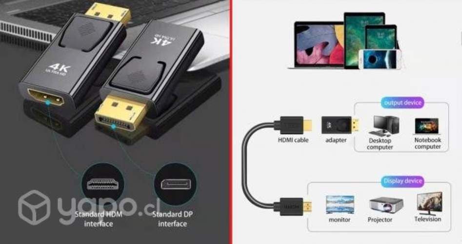 Adaptador Puerto DisplayPort macho a HDMI hembra