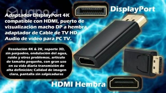 Adaptador Puerto DisplayPort macho a HDMI hembra