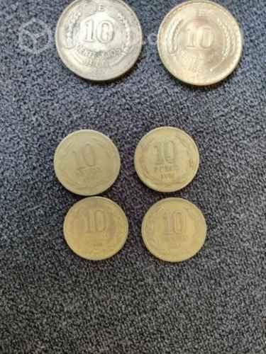 Morral con monedas antiguas chilenas