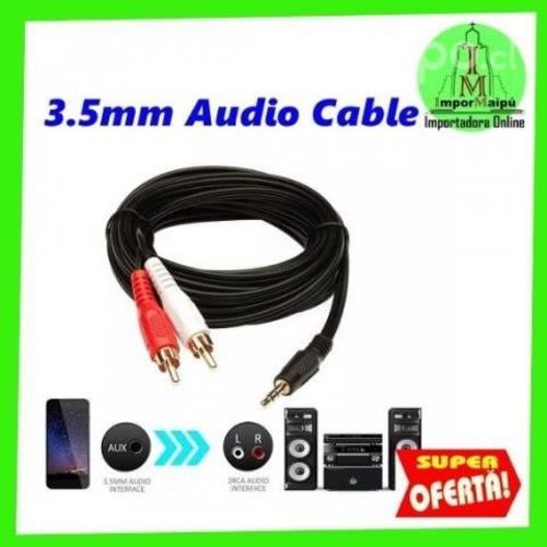 Cable Audio RCA Jack 3.5 mm Salida Auxiliar. Aux