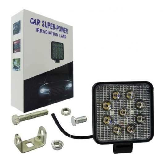 Foco Led Neblinero 27W Cuadrados 9 LED 12V 24V