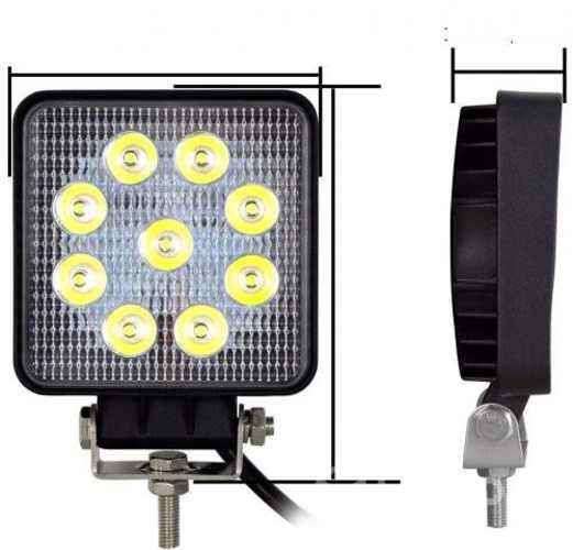Foco Led Neblinero 27W Cuadrados 9 LED 12V 24V