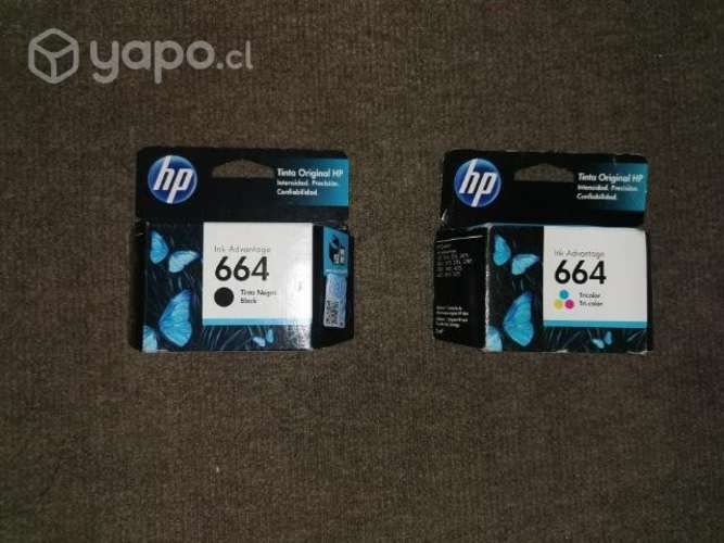 Tinta Catridge hp 664 negra y de color