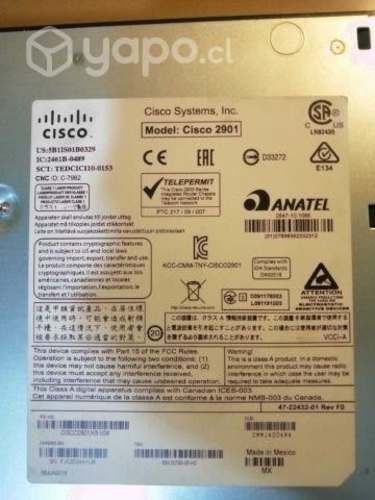 Router Cisco 2900 Series Modelo 2901 +2 soportes L