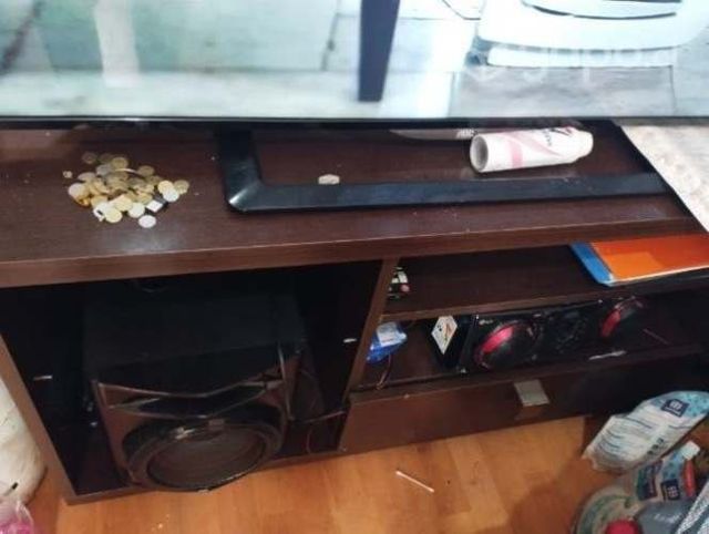 TV+equipo de música+rack