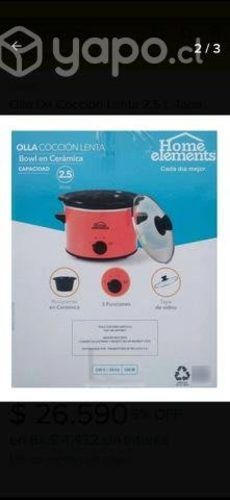 Olla cocción lenta electrica