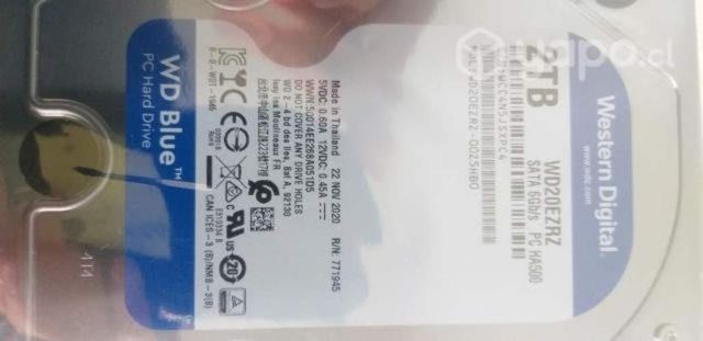 Hdd 2 tb wd, nuevo, sin uso, sellado