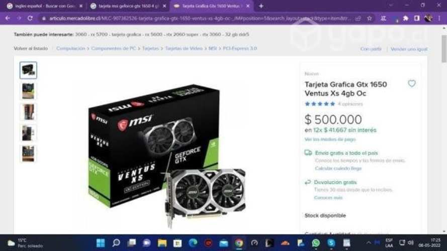 Tarjeta grafica MSI o trueque por leña