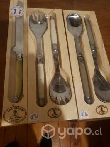 Cuchillo de pan Laguiole y set ensaladeras