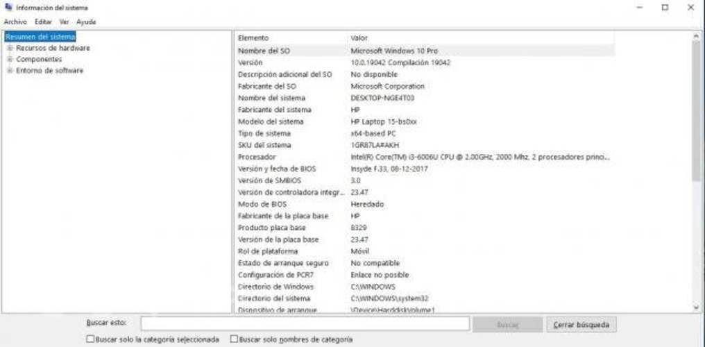 HP Laptop 15-bs0xx Intel Core i3-6006U 8GB