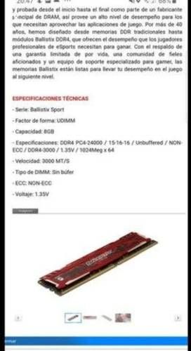 Crucial Ballistix Sport LT 8GBx2 DDR4 SDRAM 3000Mh