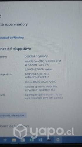 Notebook hp i5+ssd480gb +8 ram + dockin