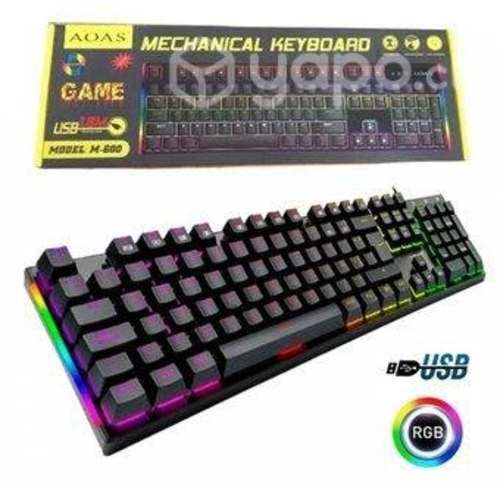 Teclado Gamer Mecánico Aoas M-600 Multicolor Led