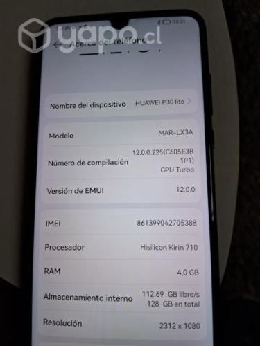 Celular wuawei p30 lite