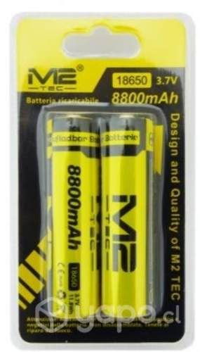 Pila M2-Tec 18650, 3.7Volt, 8800 Mah, Set X 2. Rec