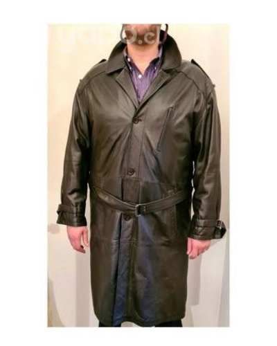 Abrigo cuero Negro Cafe oscuro