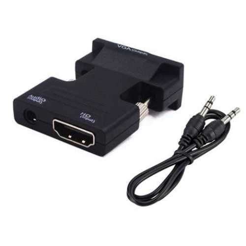 Adaptador VGA a HDMI y Audio Plug Jack 3,5 Convert