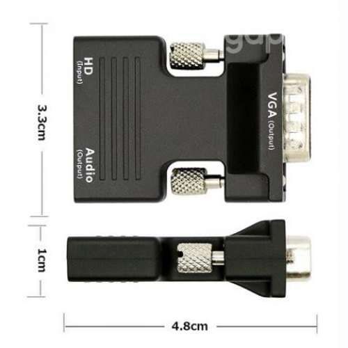 Adaptador VGA a HDMI y Audio Plug Jack 3,5 Convert