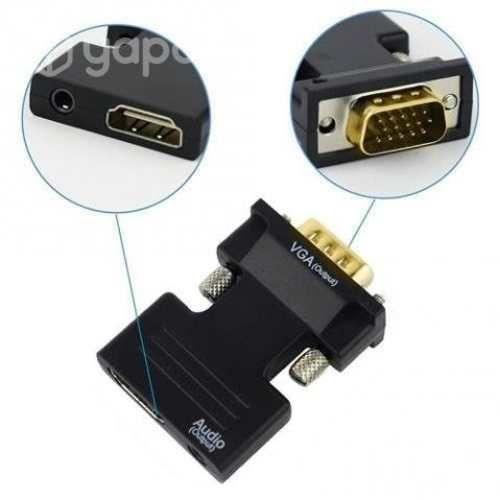 Adaptador VGA a HDMI y Audio Plug Jack 3,5 Convert
