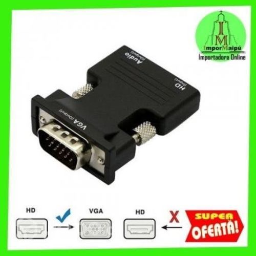 Adaptador VGA a HDMI y Audio Plug Jack 3,5 Convert