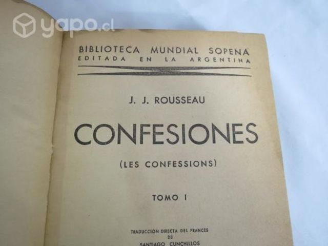 Libro Las Confesiones De Rousseau Tapa Dura Año 19