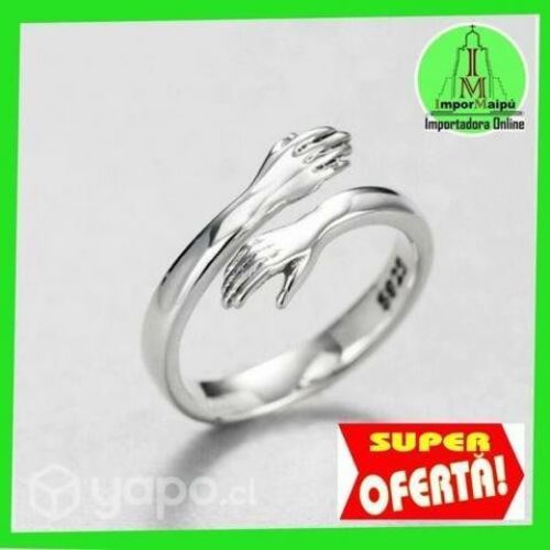 Anillo Para Dama Plata real Sterlina 925 abrazo am