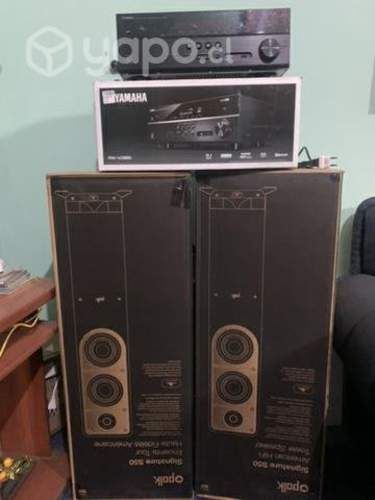 Receiver Yamaha+ parlantes, Subwoofer, cables HiFi