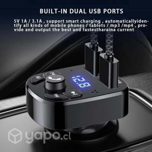 Adaptador Transmisor Bluetooth FM Radio Cargador C