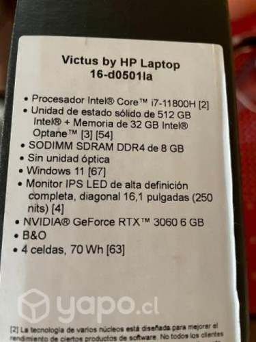 Hp Victus 16-d0501la