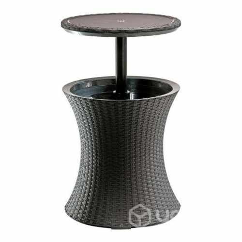 Mesa Cooler Simil Rattan Terraza 2 en 1 19 Litros